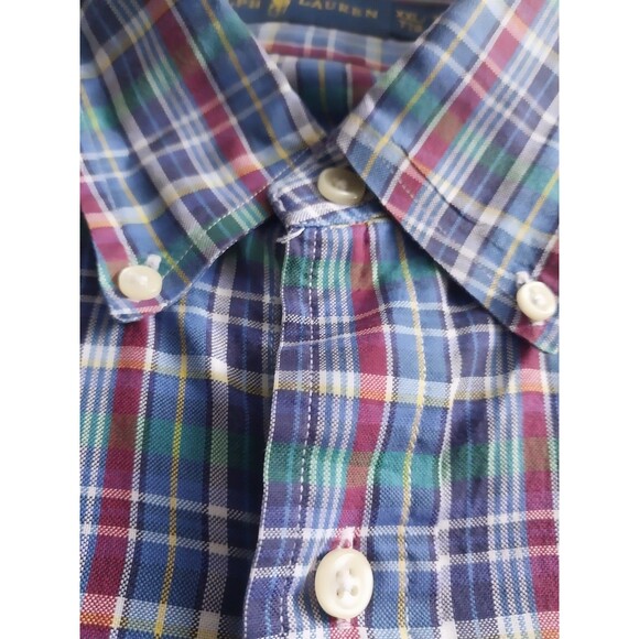 Ralph Lauren Blue Gingham Plaid Oxford Button Up Shirt Men’s Size XXL - Picture 2 of 16